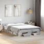 vidaXL Cama con cajones madera ingeniería gris hormigón 140x200 cm vidaXL Cama con cajones madera ingeniería gris hormigón 140x200 cm