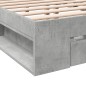 vidaXL Cama con cajones madera ingeniería gris hormigón 140x200 cm vidaXL Cama con cajones madera ingeniería gris hormigón 140x200 cm