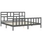 vidaXL Estructura de cama con cabecero madera maciza gris 200x200 cm vidaXL Estructura de cama con cabecero madera maciza gris 200x200 cm