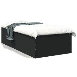 vidaXL Estructura de cama madera de ingeniería negra 100x200 cm