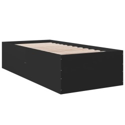 vidaXL Estructura de cama madera de ingeniería negra 100x200 cm