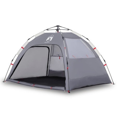vidaXL Tienda de playa 2 personas impermeable apertura rápida gris