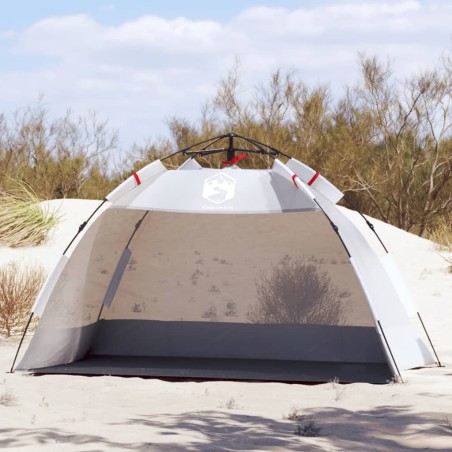 vidaXL Tienda de playa 2 personas impermeable apertura rápida gris