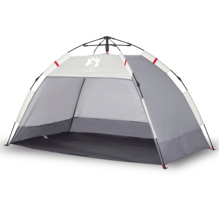 vidaXL Tienda de playa 2 personas impermeable apertura rápida gris
