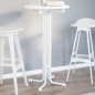 vidaXL Mesa alta de comedor madera ingeniería y acero blanco Ø60x110cm vidaXL Mesa alta de comedor madera ingeniería y acero blanco Ø60x110cm