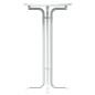 vidaXL Mesa alta de comedor madera ingeniería y acero blanco Ø60x110cm vidaXL Mesa alta de comedor madera ingeniería y acero blanco Ø60x110cm