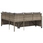 vidaXL Sofá de jardín en forma de L con mesa y cojines ratán PE gris vidaXL Sofá de jardín en forma de L con mesa y cojines ratán PE gris