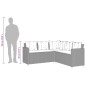 vidaXL Sofá de jardín en forma de L con mesa y cojines ratán PE gris vidaXL Sofá de jardín en forma de L con mesa y cojines ratán PE gris