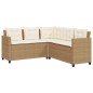 vidaXL Sofá de jardín en forma de L con mesa y cojines ratán PE beige vidaXL Sofá de jardín en forma de L con mesa y cojines ratán PE beige