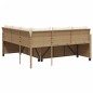 vidaXL Sofá de jardín en forma de L con mesa y cojines ratán PE beige vidaXL Sofá de jardín en forma de L con mesa y cojines ratán PE beige