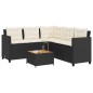 vidaXL Sofá de jardín en forma de L con mesa y cojines ratán PE negro vidaXL Sofá de jardín en forma de L con mesa y cojines ratán PE negro