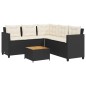 vidaXL Sofá de jardín en forma de L con mesa y cojines ratán PE negro vidaXL Sofá de jardín en forma de L con mesa y cojines ratán PE negro