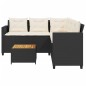 vidaXL Sofá de jardín en forma de L con mesa y cojines ratán PE negro vidaXL Sofá de jardín en forma de L con mesa y cojines ratán PE negro