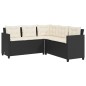 vidaXL Sofá de jardín en forma de L con mesa y cojines ratán PE negro vidaXL Sofá de jardín en forma de L con mesa y cojines ratán PE negro