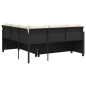 vidaXL Sofá de jardín en forma de L con mesa y cojines ratán PE negro vidaXL Sofá de jardín en forma de L con mesa y cojines ratán PE negro
