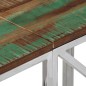vidaXL Mesa consola acero inoxidable madera maciza reciclada plateada vidaXL Mesa consola acero inoxidable madera maciza reciclada plateada