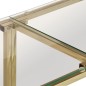 vidaXL Mesa consola acero inoxidable dorado y vidrio templado vidaXL Mesa consola acero inoxidable dorado y vidrio templado
