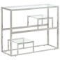 vidaXL Mesa consola acero inoxidable plateado y vidrio templado vidaXL Mesa consola acero inoxidable plateado y vidrio templado