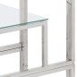 vidaXL Mesa consola acero inoxidable plateado y vidrio templado vidaXL Mesa consola acero inoxidable plateado y vidrio templado