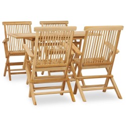 vidaXL Conjunto de comedor de jardín 5 piezas madera maciza de teca