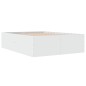 vidaXL Estructura de cama madera de ingeniería blanca 135x190 cm vidaXL Estructura de cama madera de ingeniería blanca 135x190 cm
