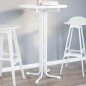 vidaXL Mesa alta de comedor madera ingeniería y acero blanco Ø70x110cm vidaXL Mesa alta de comedor madera ingeniería y acero blanco Ø70x110cm