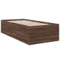 vidaXL Estructura de cama madera de ingeniería marrón roble 90x190 cm