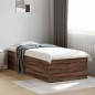 vidaXL Estructura de cama madera de ingeniería marrón roble 90x190 cm