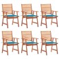 vidaXL Sillas comedor de jardín y cojines 6 uds madera maciza acacia 