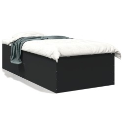 vidaXL Estructura de cama madera de ingeniería negra 90x190 cm