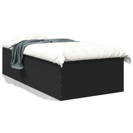 vidaXL Estructura de cama madera de ingeniería negra 90x190 cm