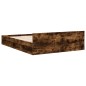 vidaXL Cama con cajones madera de ingeniería roble ahumado 150x200 cm vidaXL Cama con cajones madera de ingeniería roble ahumado 150x200 cm