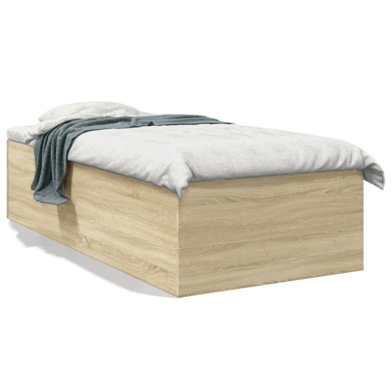 vidaXL Estructura de cama madera de ingeniería roble Sonoma 90x200 cm vidaXL Estructura de cama madera de ingeniería roble Sonoma 90x200 cm
