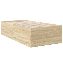 vidaXL Estructura de cama madera de ingeniería roble Sonoma 90x200 cm
