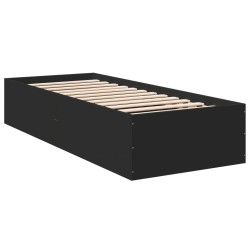 vidaXL Estructura de cama madera de ingeniería negra 90x190 cm
