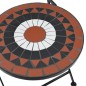 vidaXL Juego de bistró de mosaico de hierro cerámica terracota blanco vidaXL Juego de bistró de mosaico de hierro cerámica terracota blanco