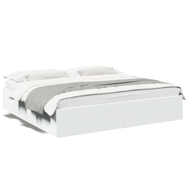 vidaXL Estructura de cama madera de ingeniería blanca 200x200 cm vidaXL Estructura de cama madera de ingeniería blanca 200x200 cm