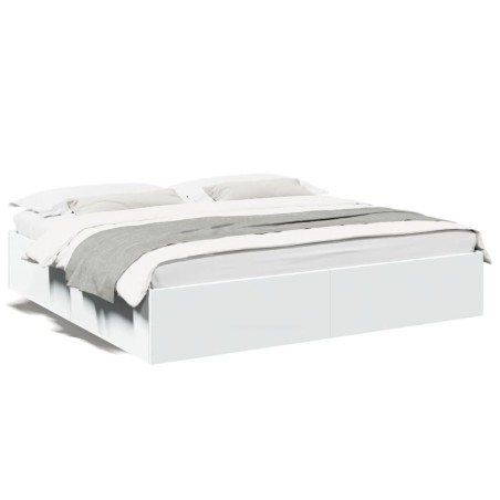 vidaXL Estructura de cama madera de ingeniería blanca 200x200 cm