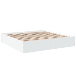 vidaXL Estructura de cama madera de ingeniería blanca 200x200 cm