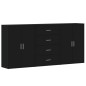 vidaXL Aparadores 3 unidades madera de ingeniería negro 60x31x84 cm vidaXL Aparadores 3 unidades madera de ingeniería negro 60x31x84 cm