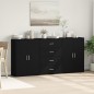 vidaXL Aparadores 3 unidades madera de ingeniería negro 60x31x84 cm vidaXL Aparadores 3 unidades madera de ingeniería negro 60x31x84 cm