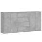 vidaXL Aparadores 3 uds madera de ingeniería gris hormigón 60x31x84 cm vidaXL Aparadores 3 uds madera de ingeniería gris hormigón 60x31x84 cm