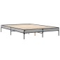 vidaXL Estructura cama madera ingeniería metal gris Sonoma 140x200 cm vidaXL Estructura cama madera ingeniería metal gris Sonoma 140x200 cm