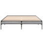vidaXL Estructura cama madera ingeniería metal gris Sonoma 140x200 cm vidaXL Estructura cama madera ingeniería metal gris Sonoma 140x200 cm
