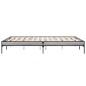 vidaXL Estructura cama madera ingeniería metal gris Sonoma 140x200 cm vidaXL Estructura cama madera ingeniería metal gris Sonoma 140x200 cm