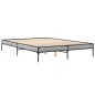 vidaXL Estructura cama madera ingeniería metal gris Sonoma 140x200 cm vidaXL Estructura cama madera ingeniería metal gris Sonoma 140x200 cm