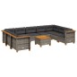 vidaXL Set de sofás de jardín 10 pzas con cojines ratán sintético gris vidaXL Set de sofás de jardín 10 pzas con cojines ratán sintético gris