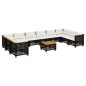 vidaXL Set de sofás de jardín 11 pzas y cojines ratán sintético negro vidaXL Set de sofás de jardín 11 pzas y cojines ratán sintético negro