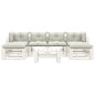 vidaXL Set muebles de palets para jardín 7 pzas madera cojines beige vidaXL Set muebles de palets para jardín 7 pzas madera cojines beige