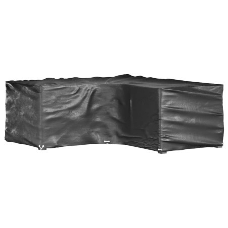 vidaXL Fundas muebles jardín forma de L 2 uds 16 ojales 215x215x70 cm